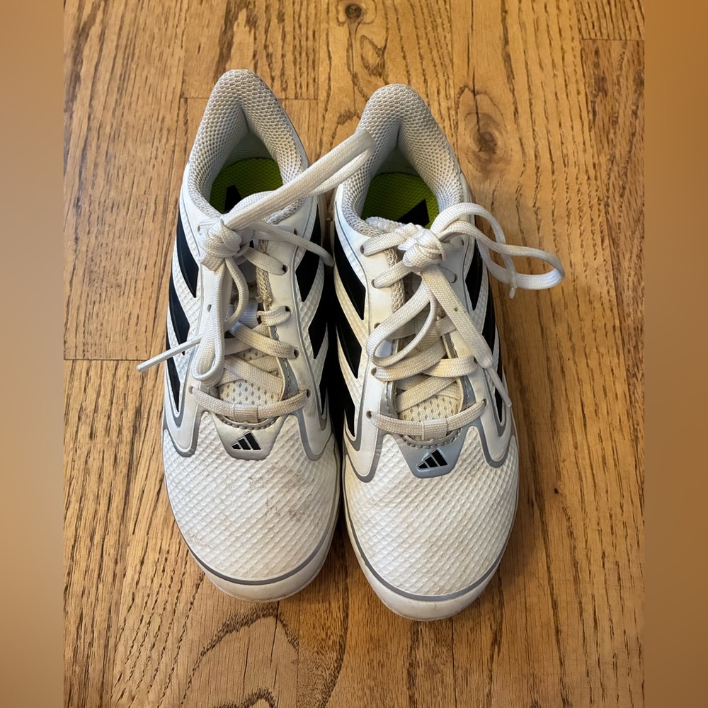 Adidas Kids White and Black Baseball Cleats